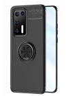 Mey İthalat®  Huawei P40 Kılıf Range Yüzüklü Silikon - Siyah