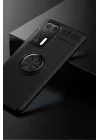 Mey İthalat®  Huawei P40 Kılıf Range Yüzüklü Silikon - Siyah