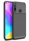 Mey İthalat®  Huawei P40 Lite E Kılıf Auto Focus Karbon Kapak - Siyah