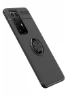 Mey İthalat®  Huawei P40 Pro Kılıf Range Yüzüklü Silikon - Siyah