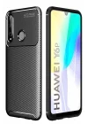 Mey İthalat®  Huawei Y6P Kılıf Auto Focus Karbon Kapak - Siyah