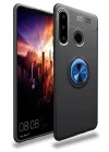 Mey İthalat®  Huawei Y6P Kılıf Range Yüzüklü Silikon - Siyah-Mavi