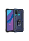 Mey İthalat®  Huawei Y6P Kılıf Sofya Yüzüklü Silikon Kapak - Lacivert