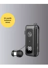 Mey İthalat® İçi Sarılabilen Kablo ve Yaka Klipsli Bluetooth Kulaklık