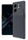 Mey İthalat®  İnfinix Smart 9 Kılıf Auto Focus Karbon Kapak - Lacivert