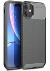 Mey İthalat®  iPhone 11 Kılıf Auto Focus Karbon Kapak - Siyah