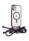 Mey İthalat®   iPhone 11 Kılıf Divo Lazer Askılı Magsafe Kapak - Derin Mor