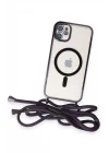 Mey İthalat®   iPhone 11 Kılıf Divo Lazer Askılı Magsafe Kapak - Derin Mor