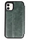 Mey İthalat®   iPhone 11 Kılıf Flip Cover - Koyu Yeşil