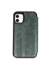 Mey İthalat®   iPhone 11 Kılıf Flip Cover - Koyu Yeşil