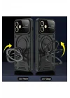Mey İthalat®  iPhone 11 Kılıf Joy Lens Standlı Kapak - Koyu Yeşil