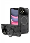 Mey İthalat®  iPhone 11 Kılıf Joy Lens Standlı Kapak - Siyah