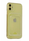 Mey İthalat®  iPhone 11 Kılıf Kart Şeffaf Silikon - Şeffaf