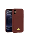 Mey İthalat®  iPhone 11 Kılıf Kelvin Kartvizitli Silikon - Bordo