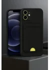 Mey İthalat®  iPhone 11 Kılıf Kelvin Kartvizitli Silikon - Siyah