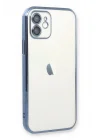 Mey İthalat®   iPhone 11 Kılıf  Lensli Silikon - Açık Mavi