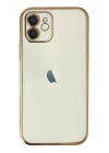 Mey İthalat®   iPhone 11 Kılıf  Lensli Silikon - Gold