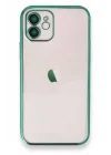 Mey İthalat®   iPhone 11 Kılıf  Lensli Silikon - Yeşil