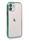 Mey İthalat®   iPhone 11 Kılıf  Lensli Silikon - Yeşil