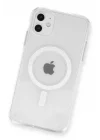 Mey İthalat®   iPhone 11 Kılıf Magneticsafe Şeffaf Silikon - Şeffaf