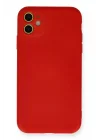 Mey İthalat®   iPhone 11 Kılıf Nano içi Kadife Silikon - Kırmızı