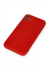 Mey İthalat®   iPhone 11 Kılıf Nano içi Kadife Silikon - Kırmızı