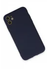 Mey İthalat®  iPhone 11 Kılıf Nano içi Kadife Silikon - Lacivert
