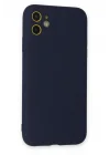 Mey İthalat®  iPhone 11 Kılıf Nano içi Kadife Silikon - Lacivert