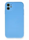 Mey İthalat®   iPhone 11 Kılıf Nano içi Kadife Silikon - Mavi
