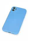 Mey İthalat®   iPhone 11 Kılıf Nano içi Kadife Silikon - Mavi