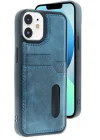 Mey İthalat®   iPhone 11 Kılıf Sara Kartvizitli Deri Kılıf - Lacivert