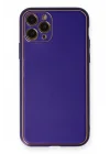 Mey İthalat®  iPhone 11 Pro Kılıf Coco Deri Silikon Kapak - Mor