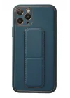 Mey İthalat®  iPhone 11 Pro Kılıf Coco Deri Standlı Kapak - Mavi
