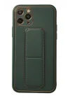 Mey İthalat®  iPhone 11 Pro Kılıf Coco Deri Standlı Kapak - Yeşil