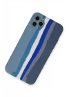 Mey İthalat®  iPhone 11 Pro Kılıf Ebruli Lansman Silikon - Mavi-Gri