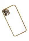 Mey İthalat®   iPhone 11 Pro Kılıf  Lensli Silikon - Gold