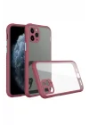 Mey İthalat®  iPhone 11 Pro Kılıf Miami Şeffaf Silikon - Fuşya