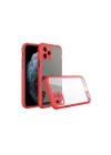 Mey İthalat®  iPhone 11 Pro Kılıf Miami Şeffaf Silikon - Kırmızı