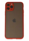 Mey İthalat®   iPhone 11 Pro Kılıf Montreal Silikon Kapak - Kırmızı