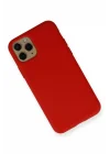 Mey İthalat®  iPhone 11 Pro Kılıf Nano içi Kadife Silikon - Kırmızı