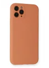 Mey İthalat®  iPhone 11 Pro Kılıf Nano içi Kadife Silikon - Mat Turuncu