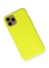 Mey İthalat®  iPhone 11 Pro Kılıf Nano içi Kadife Silikon - Sarı