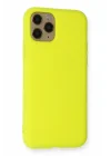 Mey İthalat®  iPhone 11 Pro Kılıf Nano içi Kadife Silikon - Sarı