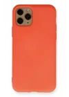 Mey İthalat®  iPhone 11 Pro Kılıf Nano içi Kadife Silikon - Turuncu