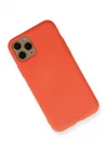 Mey İthalat®  iPhone 11 Pro Kılıf Nano içi Kadife Silikon - Turuncu