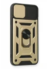 Mey İthalat®  iPhone 11 Pro Kılıf Pars Lens Yüzüklü Silikon - Gold