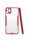 Mey İthalat®   iPhone 11 Pro Kılıf Platin Silikon - Kırmızı