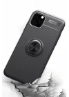 Mey İthalat®   iPhone 11 Pro Kılıf Range Yüzüklü Silikon - Siyah-Kırmızı