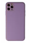 Mey İthalat®  iPhone 11 Pro Max Kılıf Coco Deri Silikon Kapak - Lila