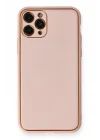 Mey İthalat®  iPhone 11 Pro Max Kılıf Coco Deri Silikon Kapak - Pembe